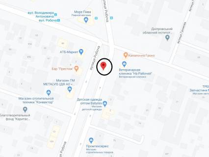 Білборд, Бігборд (Борд)  B у Дніпро (Дніпропетровськ), 6х3  вул. Робоча, 1, біля світлофора, з центру схема