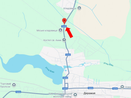 Билборд B в Деражне, 3x6  виїзд з міста схема