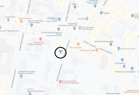 Билборд A в Харькове Чернишевська вул., 25, верхній схема