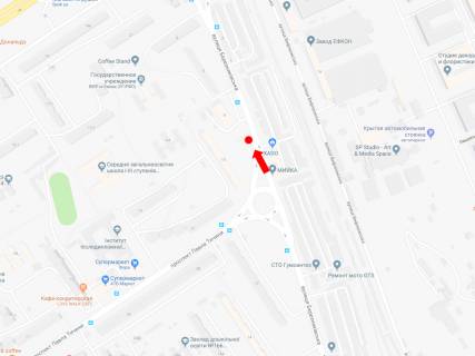 Білборд, Бігборд (Борд)  B у Києві, 3x6  Березняківська вул., 8а, в бік пр. Соборності схема