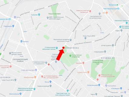 Видеоборд A у Києві, 2.3x3.14  Проспект Повітряних Сил (колиш. Повитрофлотський пр.), 30, навпроти, в сторону пл. Солом'янської - 220351 схема