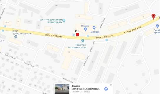 Билборд A в Кропивницкий (Кировоград), 3х6  вул. Соборна (вул.50 років Жовтня) схема