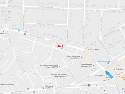 Билборд A в Харькове, 3x6  Матюшенка вул., 3, з центру схема