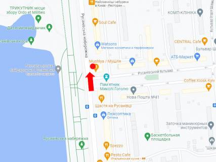 Ситилайт A в Киеве, 1.8x1.2  Русанівський бул., 1 схема