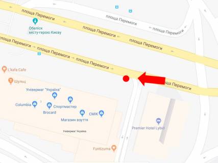 Ситилайт B в Киеве, 1.8x1.2  Перемоги пл., 3, біля універмагу "Україна", в сторону Повітрофлотського мосту схема