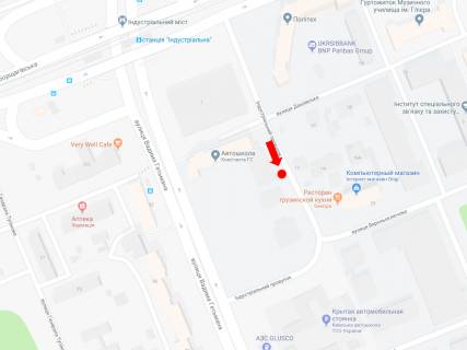 Билборд  в Киеве, 2.3x3.14  Індустріальний пров., 2, в сторону вул. Гетьмана, ст. м. "Шулявська" схема