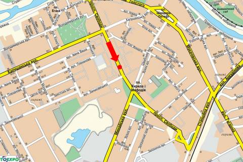 Ситилайт  в Ужгороде, 1.8x1.2  Свободи пр. / Заньковецької вул., Кирила і Мефодія пл., роздільник схема