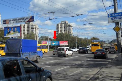 Билборд A в Сумах, 3x6  Харківська вул. / Лушпи пр., з центру фото 1