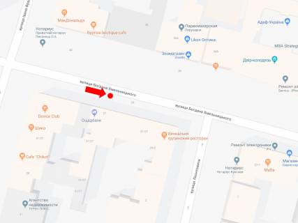 Сiтiлайт  у Києві, 1.8x1.2  Хмельницького вул., 29/2 / вул. Франка, навпроти McDonald's, в сторону вул. Хрещатик схема