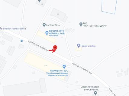 Билборд B в Черновцах Коломыйская ул., 2Г схема