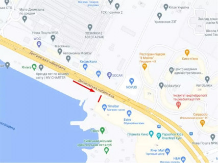 Видеоборд A в Киеве, 11.52x7.68  Дніпровська набережна, 12, ТРЦ "River Mall" - 642995 схема