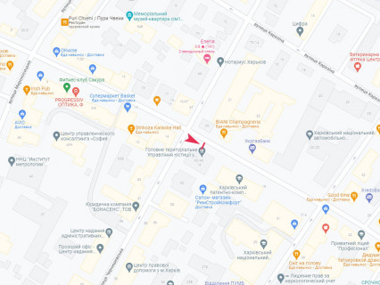 Ситилайт A в Харькове, 1.8x1.2  Ярослава Мудрого вул., 16 схема