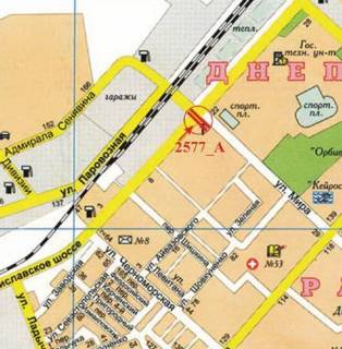 Билборд A в Херсоне Бериславське шосе - Миру вул. схема