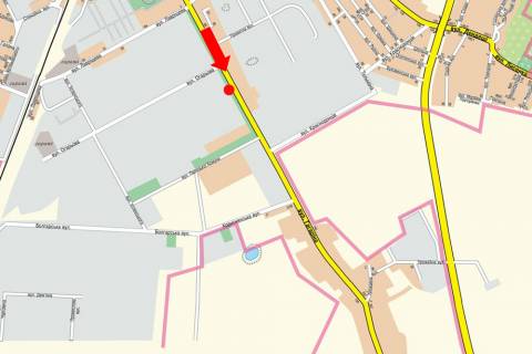 Билборд  в Ужгороде, 3x6  Карпатської України (Гагаріна) вул., біля супермаркету "Барва" схема