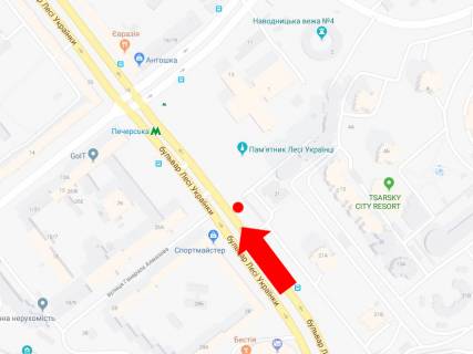 Видеоборд A в Киеве, 2.3x3.14  Українки бул., 21, в сторону ст. м. "Печерська", до центру - 583694 схема
