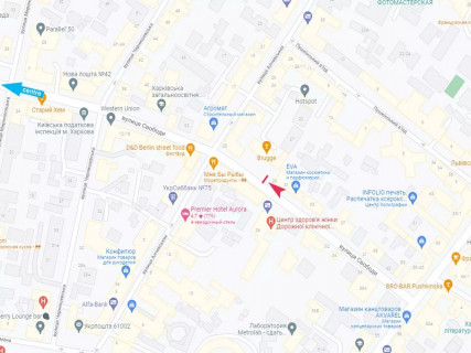 Ситилайт A в Харькове, 1.8x1.2  Свободи вул., 27 схема