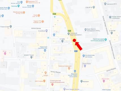 Ситискролл A в Львове, 1.8x1.2  Чорновола пр. / Детько вул., роздільник, з центру схема