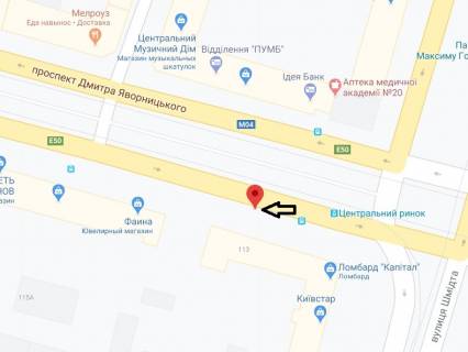 Сiтiлайт B у Дніпро (Дніпропетровськ), 1.2х1.8  просп. Дмитра Яворницького, 113 схема