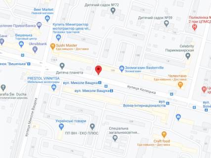 Билборд A в Виннице Келецька вул., 106/146, аптека "Мед Сервіс", №К014, прайс за ролик 10 сек 1 вихід/5 хвилин, з 8:00-22:00. Розрахунок для інших параметрів трансляції уточнюйте у менеджера. схема