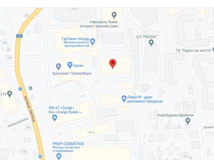 Видеоборд A у Львові Зеленая вул., 147, аптека "Мед Сервіс", №Л060, прайс за ролик 10 сек 1 вихід/5 хвилин, з 8:00-22:00. Розрахунок для інших параметрів трансляції уточнюйте у менеджера. - 301441 схема