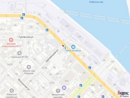 Ситискролл A в Киеве, 1.8x1.2  Набережно-Хрещатицька вул., 49а - Щекавицька вул., навпроти автосалону Mitsubishi, в центр схема