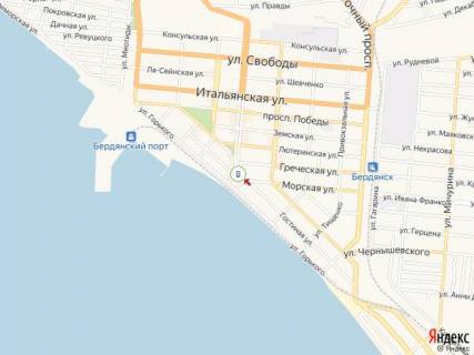 Сiтiлайт A у Бердянську Азовский пр. - Приморская пл., 3, в районе кафе "Шмидт и Ко" схема