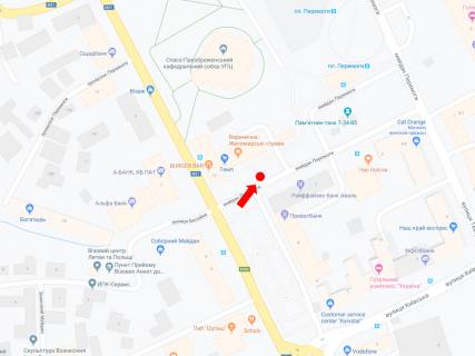 Сiтiлайт  у Житомирі, 1.8x1.2  Перемоги пл., 1/12, біля магазину "ТЕМП", зупинка "пл. Перемоги", центр схема