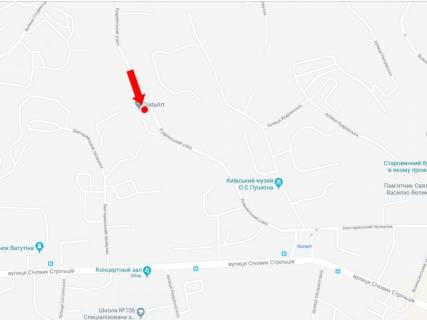 Билборд  в Киеве, 2.3x3.14  Кудрявський узвіз, 5, в сторону центру схема