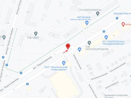 Билборд A в Никополе, 6х3  на вул. Першотравневій (р-н будівлі №21) схема