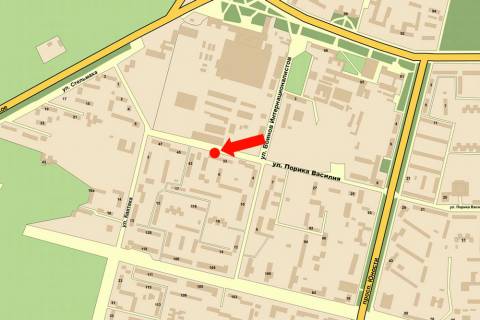 Билборд  в Виннице, 3x6  Порика вул., 33, біля аквапарку "Маяк", з центру схема