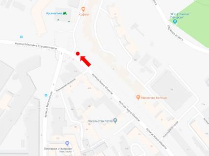 Ситискролл A в Киеве, 1.8x1.2  Мазепи вул., 3, ст. м. "Арсенальна", в сторону вул. Грушевського схема