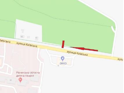 Билборд A в Ровно Київська вул., 84, навпроти, АЗС "ОККО" схема