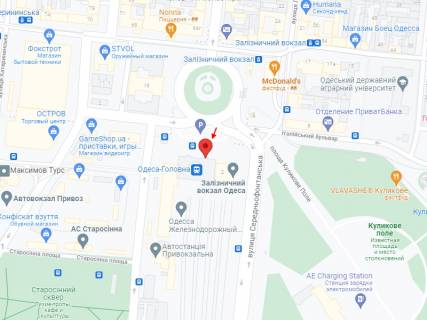 Скроллер A в Одессе, 1,2 х 1,8  Залізничний вокзал Одеса - центральний вхід 2 - 418916 схема