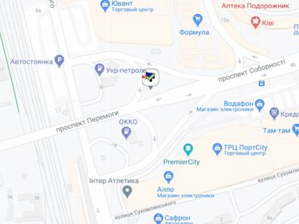 Білборд, Бігборд (Борд)  B у Луцьку Соборності пр., ТЦ "Ювант", навпроти схема