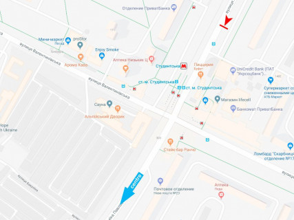 Билборд B в Харькове, 3x6  Павлова вул., 140, (1), ст.м. "Студентська", в центр схема