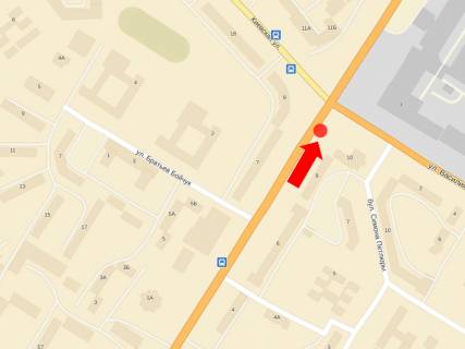 Билборд  в Тернополе, 3x6  15-го Квітня вул. / Стуса вул., біля супермаркету "Сільпо", ринку, з центру схема