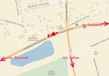 Билборд A в Карачівка (Карачівка), 3x6  Сімферопольське шосе - с. Карачівка, районний суд, (1), з центру схема