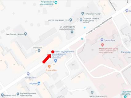 Сiтiлайт  у Києві, 1.8x1.2  Бульварно-Кудрявська вул. (колиш. вул. Воровського), 24, в сторону пл. Львівська схема