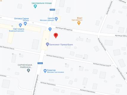 Видеоборд A в Сарнах Бєлгородська вул., 9/2, аптека "Волиньфарм", прайс за ролик 10 сек 1 вихід/5 хвилин, на двосторонньому екрані, від 144 виходів на день. Розрахунок для інших параметрів трансляції уточнюйте у менеджера. - 301510 схема