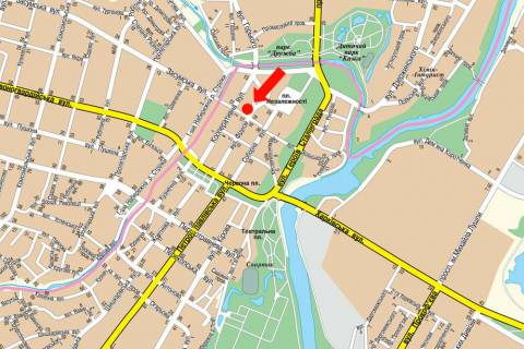 Сiтiлайт  у Сумах, 1.8x1.2  Воскресенська вул. (кол. Фрунзе вул.) / 9-го Травня пр. схема