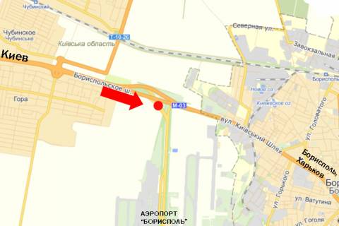 Беклайт A у Києві, 3x6  Траса Київ-Бориспіль, роздільник, в сторону а / п Бориспіль схема