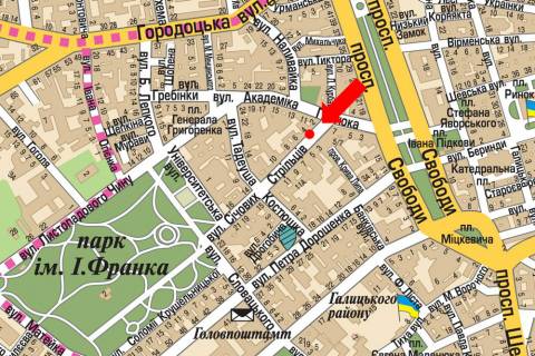 Сiтiлайт  у Львові, 1.8x1.2  Січових Стрільців вул., 4 схема