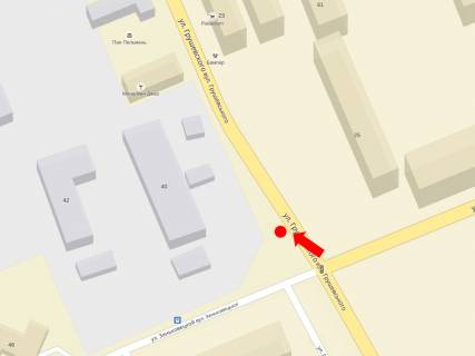 Билборд  в Ужгороде, 3x6  Грушевського вул., 25 / Заньковецької вул., в бік Капушанської вул. схема