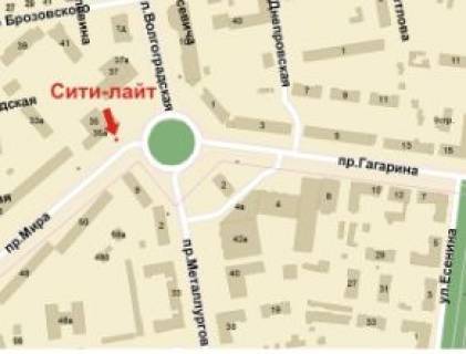 Ситилайт  в Кривом Роге, 1.8x1.2  Миру пр., 35/1 схема