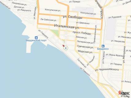 Сiтiлайт B у Бердянську Азовский пр. - Приморская пл., 3, в районе кафе "Шмидт и Ко" схема