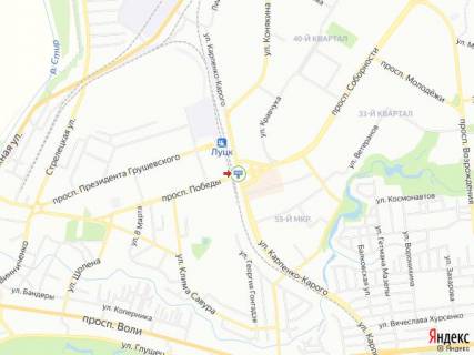 Билборд A в Луцке, 3х6  пр.Соборності-пр.Перемоги, ТРЦ ПОРТ СІТІ, міст, з центру схема