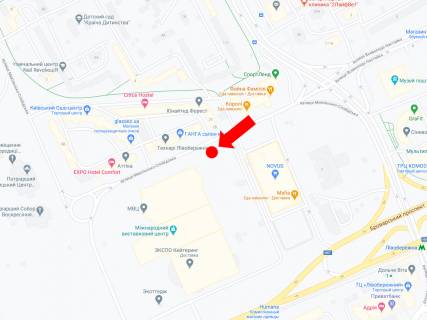 Билборд B в Киеве, 3x6  Микільсько-Слобідська вул., 4В, в сторону МВЦ схема