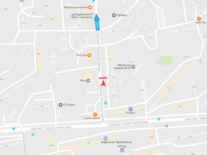 Билборд A в Харькове, 3x6  Григоренка пр., 53 схема