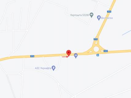 Билборд A в Никополе, 6х3  Автошлях Кривий Ріг - Запоріжжя (Н-23), розвилка Нікополь-Марганець-Дніпро-Запоріжжя, "пост ДАІ", рух до розвилки з м. Нікополь схема