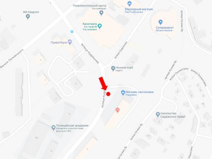 Бэклайт B в Киеве, 2.3x3.14  Кудряшова вул., 3, "Ультрамарин", клуб "Indigo", супермаркет "Велика Кишеня", в бік Механізаторів вул. схема